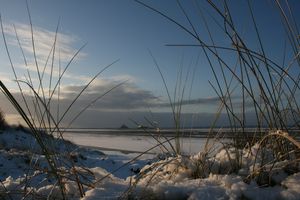 baie du mont saint michel ambiance hivernale hiver neige mont saint michel